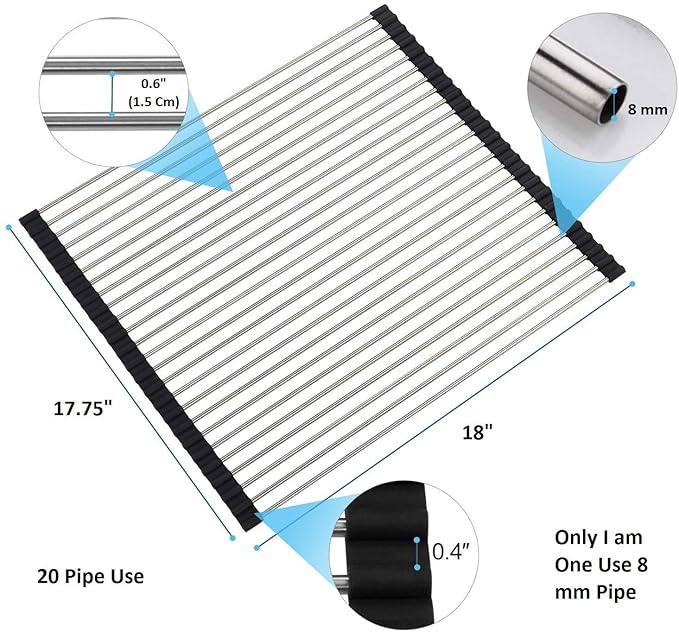 Roll-Up Dish Drying Rack – Space-Saving Sink Organizer